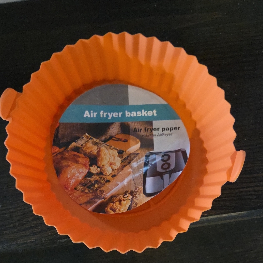 Silicone Air Fryer Basket Cup - Orange NWT